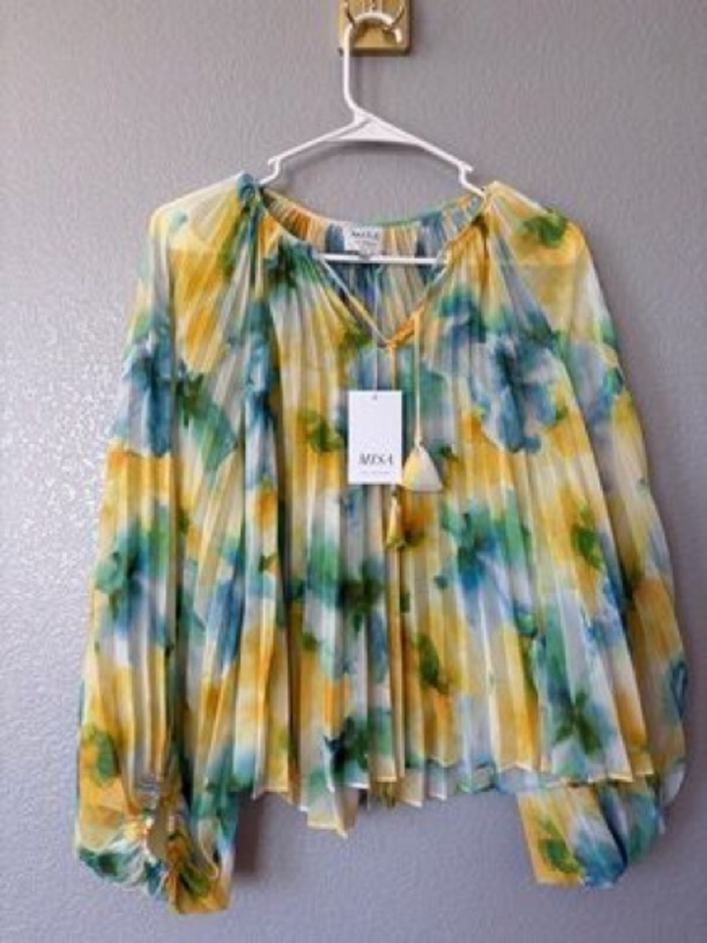 MISA Los Angeles Yellow & Teal top - XS